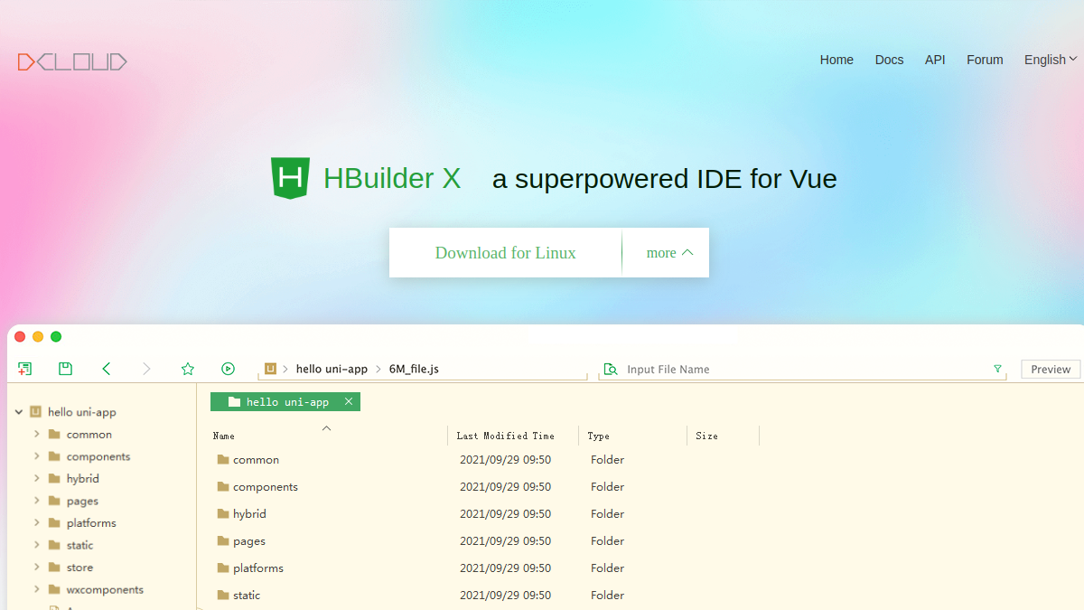 HBuilderX 网站预览截图