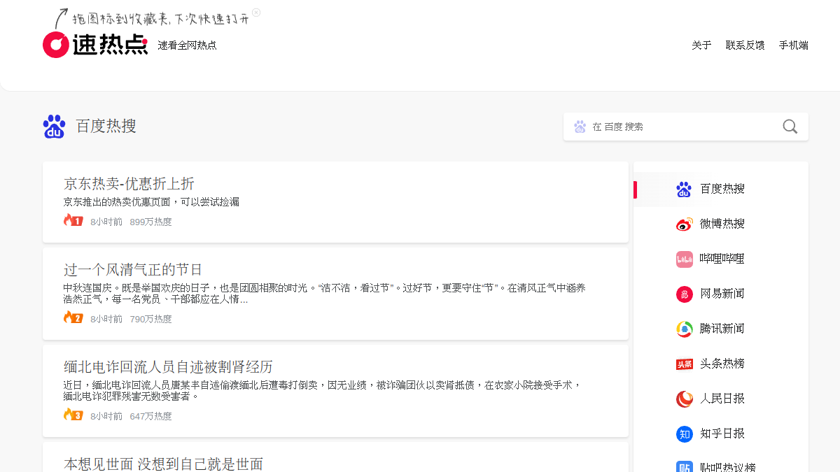 速热点 网站预览截图