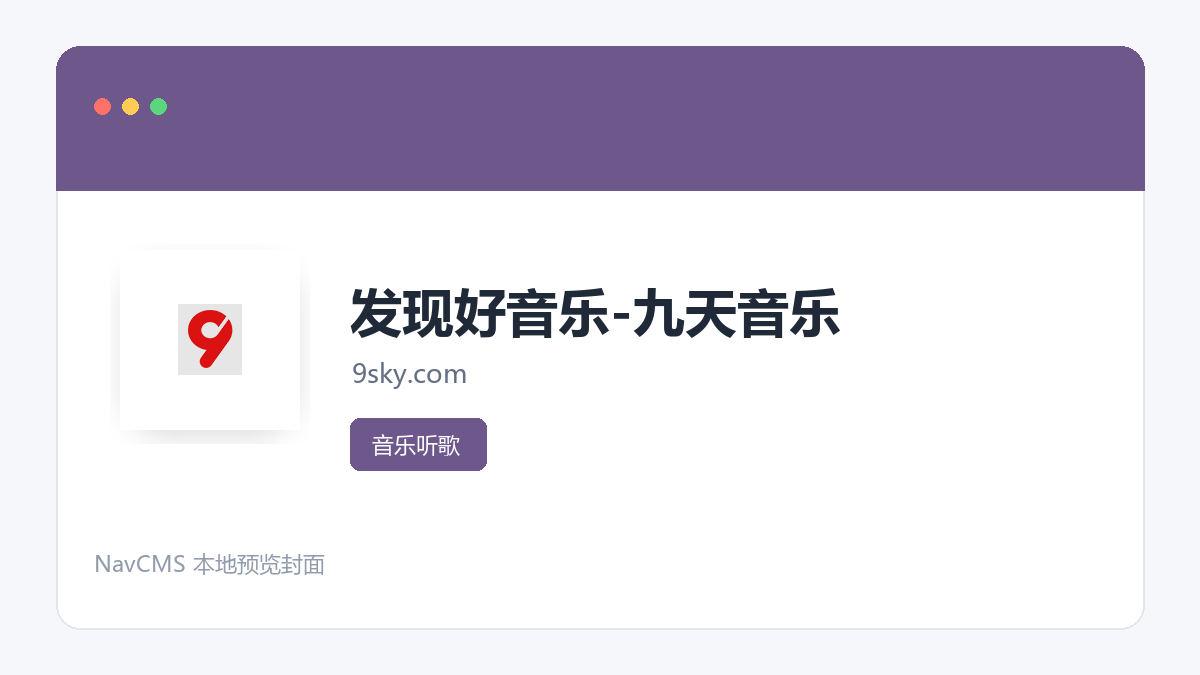 九天音乐 网站预览截图