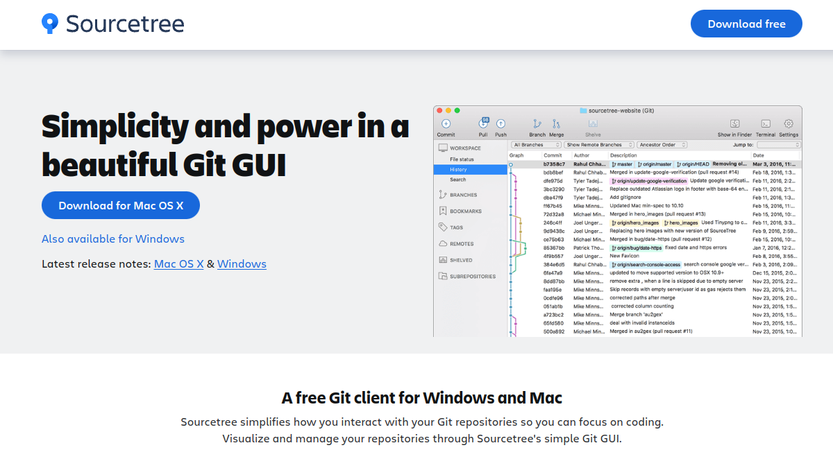 Sourcetree 网站预览截图