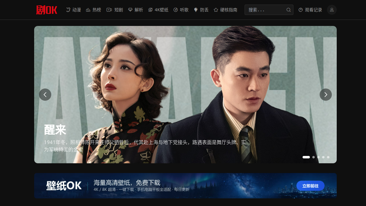 剧OK 网站预览截图